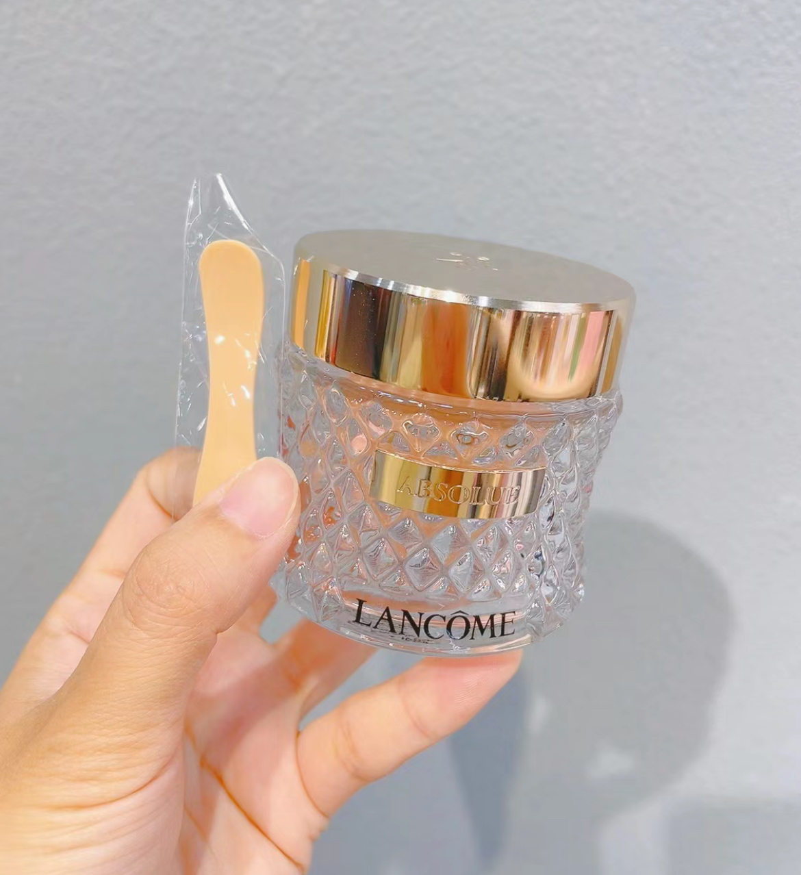 韩免Lancome/兰蔻菁纯粉底霜35ml滋润遮瑕精华养肤持久服帖粉底液