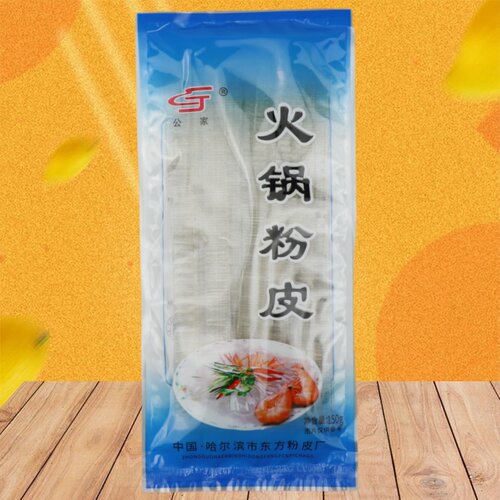 公家火锅粉皮150g大拉皮凉拌粉水晶干粉皮凉皮宽粉条火锅食材凉拌 - 图1