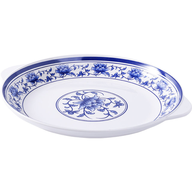 Metamine plastic blue and white porcelain restaurant restaurant cooking plate