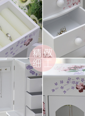 首饰盒木质项链女童欧式高档奢华