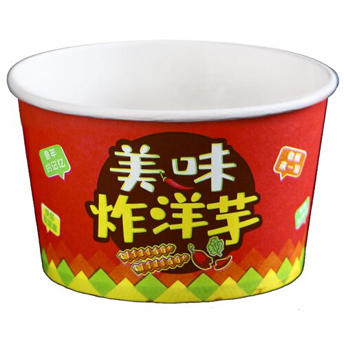 炸洋芋锅巴狼牙土豆一次性碗纸碗整箱批食品级打包盒商用摆摊专用 - 图3