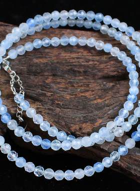 天然海蓝宝手链多圈项链