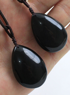 男女款黑曜石水滴形吊坠
