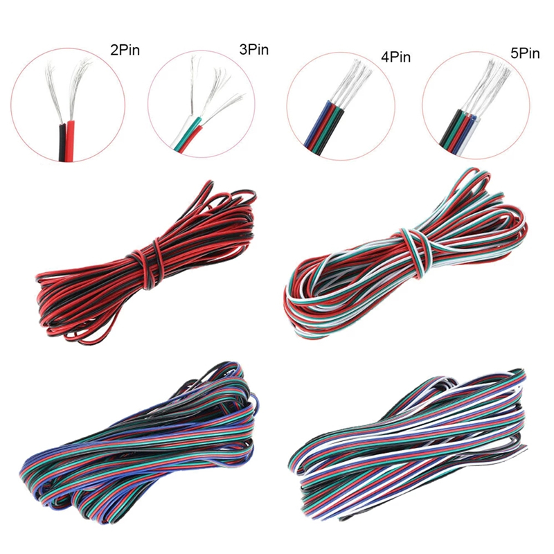 2pin/3pin/4pin/5pin/6pin灯带延长线 RGB幻彩LED灯条连接铜线 - 图3