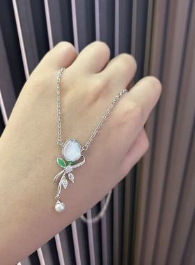 旭平摩卡郁金香项链女生森系甜美花朵锁骨链小众设计高级感送闺蜜