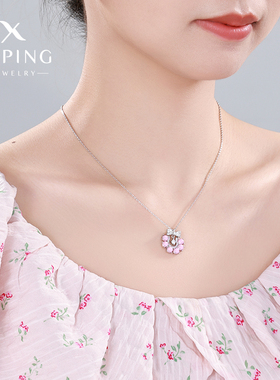 旭平时尚灵动铃铛蝴蝶结甜甜圈项链好搭锁骨链甜美配饰GDW