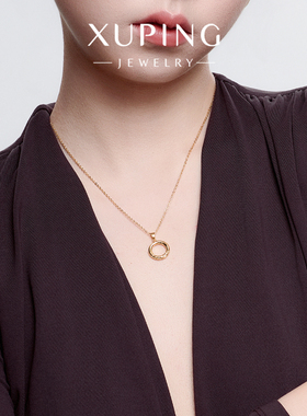 旭平复古金色甜甜圈圆环吊坠女复古纹理古典轻奢新中式气质挂坠