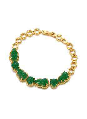 旭平仿玉石葫芦手链