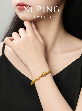 旭平金色葫芦抽拉编织黄色手绳手链复古新中式气质手饰