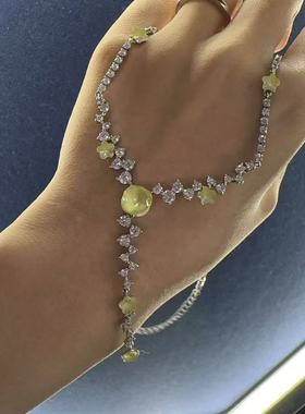 楠楠仿水晶系列星光满镶嵌人造石Y型高级感轻奢重工项链礼服配饰