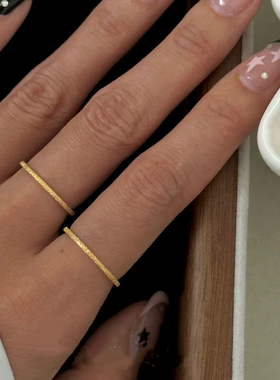 旭平素圈光面戒指镀细圈约2mm食指戒ins中性冷淡风情侣指环男女