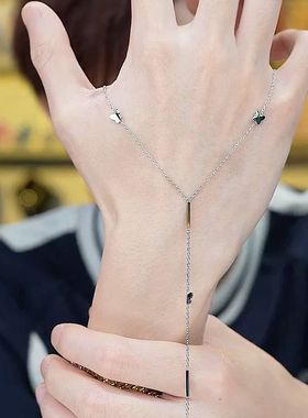 旭平个性小蝴蝶几何Y形项链时尚轻奢小众设计高级感气质锁骨链女