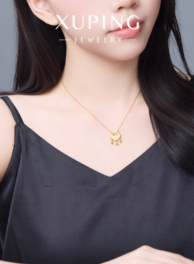 旭平新中式国风平安锁项链女简约气质易搭锁骨链