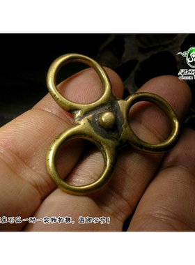 lssp/绿色石品mz1895 不还价 民族风老托甲三环挂件 西藏老托甲