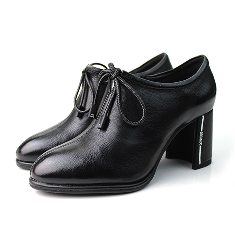 奥康女鞋断码清仓牛皮女单鞋粗跟时装鞋窝窝鞋黑色,淘宝优惠券,粉丝福利购,淘宝优惠卷