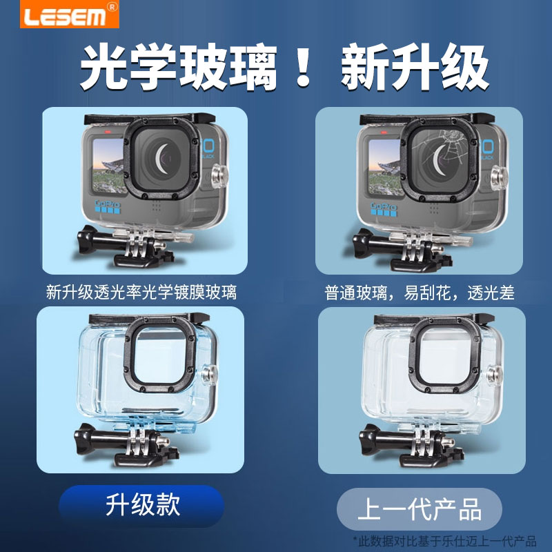 适用gopro12防水壳gopro12/11/10/9潜水壳11mini运动相机潜水保护壳边框hero8/7/6/5保护滤镜防水罩设备配件 - 图2