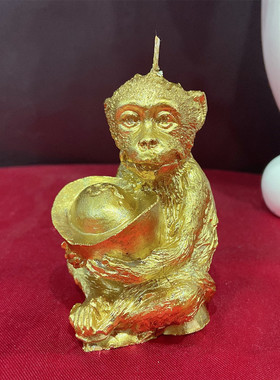 特色手工蜡烛猴子元宝蜡