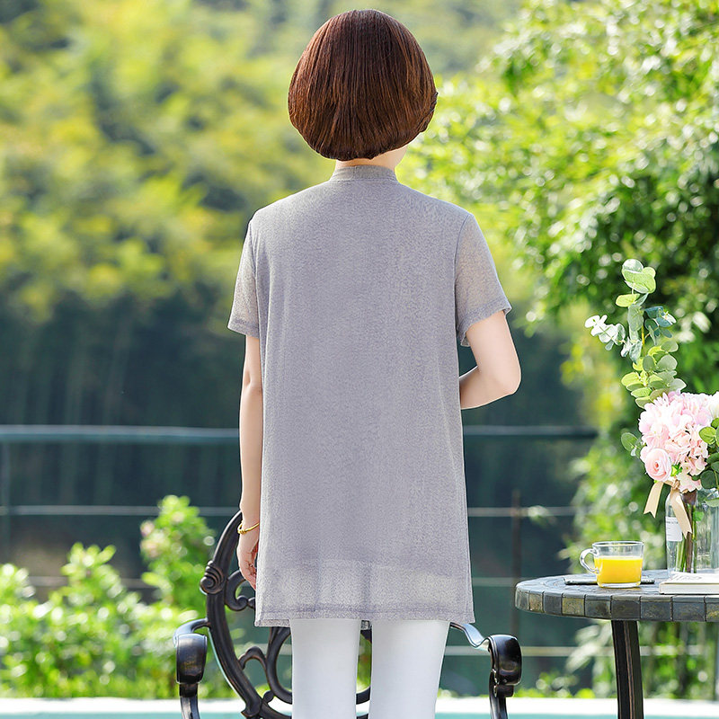 千百怡恋妈妈装气质假两件短袖t恤 千百怡恋中老年女装