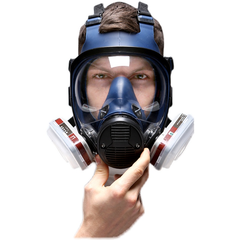 防毒面具全面罩喷漆防毒化工防粉尘全脸放毒电焊头罩呼吸防氯乙烯-图3