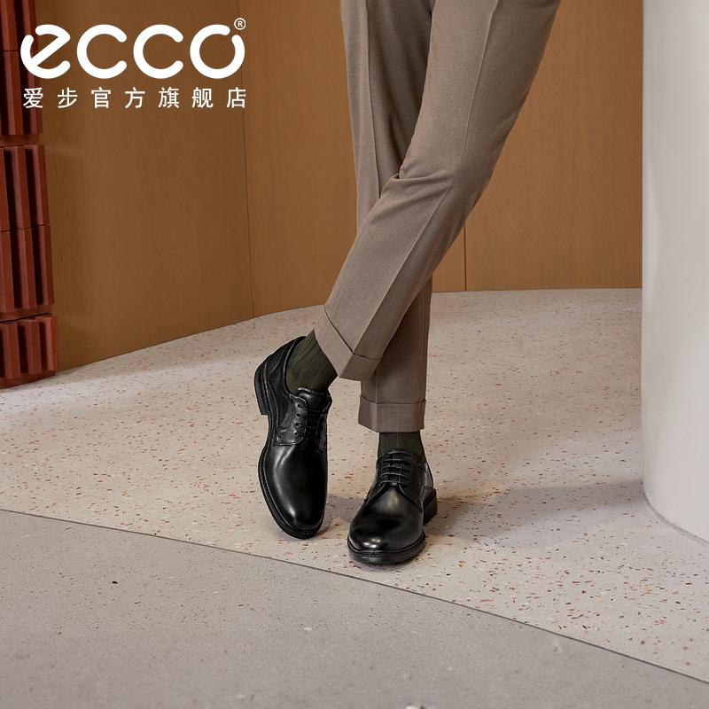 ECCO爱步正装皮鞋男款 亮面真皮商务皮鞋婚鞋 LISBON里斯622104 - 图0