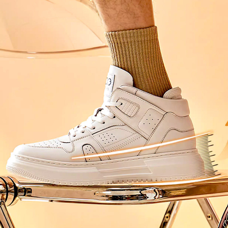 高哥内增高鞋男冬季新款小白鞋男士真皮高帮休闲运动鞋板鞋男鞋子,淘宝优惠券,粉丝福利购,淘宝优惠卷