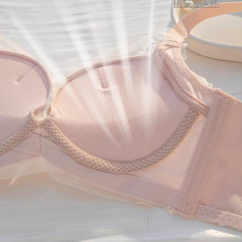舒适显大圆润饱满透气蕾丝小胸聚拢内衣女平胸无钢圈提拉平胸文胸 - 图3