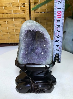 天然乌拉圭原矿紫晶洞摆件紫紫晶簇家居办公开业收银台消磁摆件