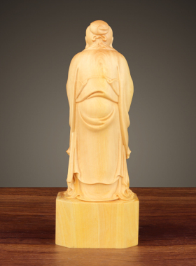 孔子雕塑黄杨木孔子塑像木雕摆件