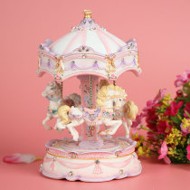 音乐盒旋转木马八音盒摆件女童生日礼物女生公主儿童小女孩情人节