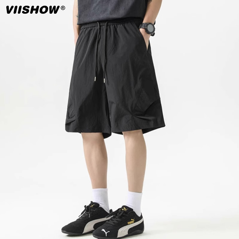 VIISHOW冰丝速干休闲短裤男2025夏季薄款美式工装裤宽松百搭裤子,淘宝优惠券,粉丝福利购,淘宝优惠卷