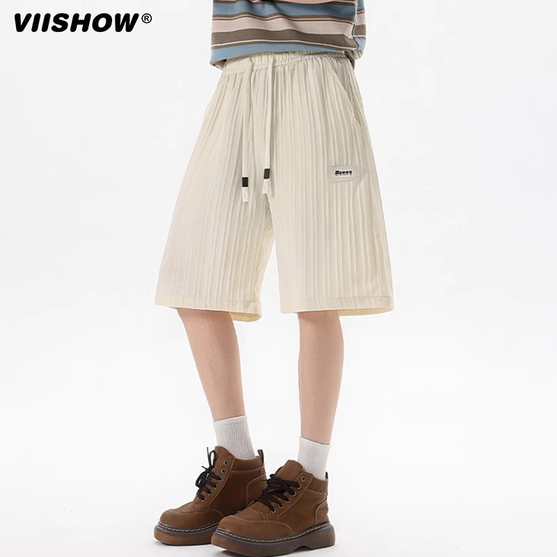 VIISHOW冰丝短裤男外穿休闲宽松潮流夏季2025薄款轻薄速干五分裤,淘宝优惠券,粉丝福利购,淘宝优惠卷