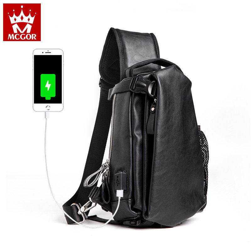 男休闲ins潮牌胸包 mcgor男士包袋