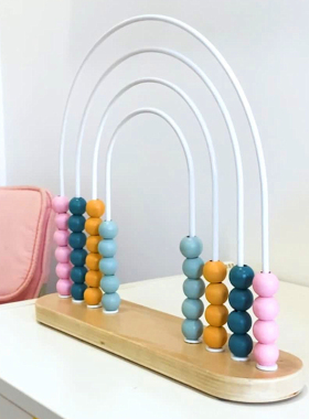 儿童卧室珠算架桌面算盘书架摆件