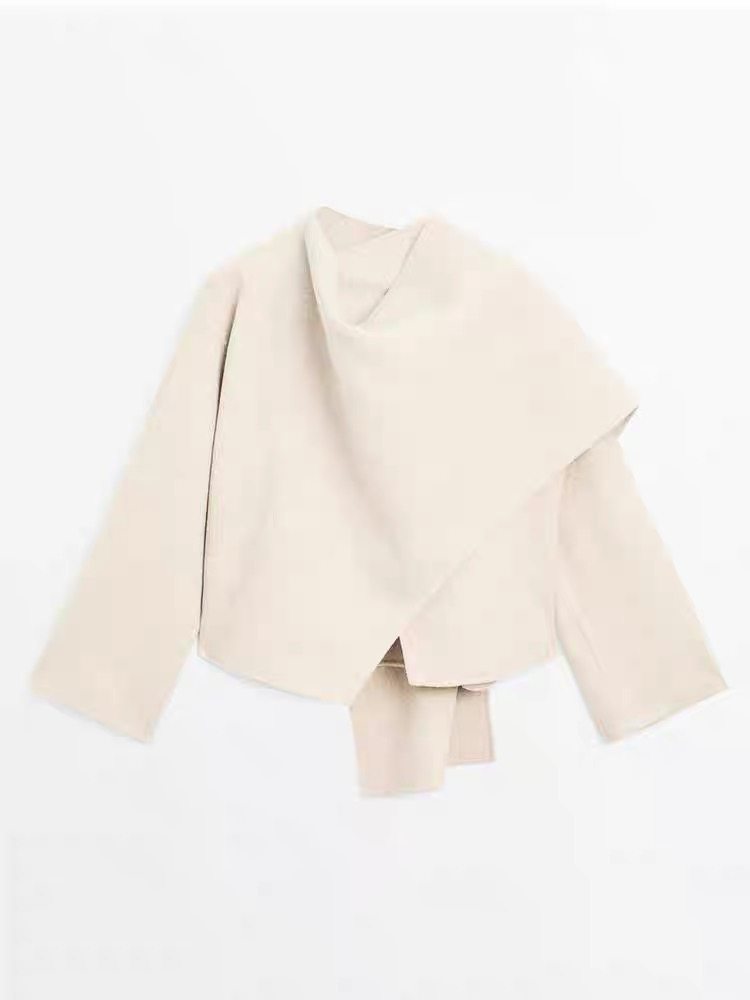 原 大牌女装静奢风时尚短款大衣披肩围巾领毛呢外套,淘宝优惠券,粉丝福利购,淘宝优惠卷