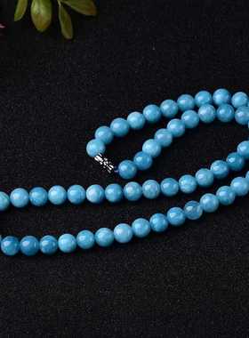 天然海蓝宝项链女锁骨链塔链珠链女士蓝色送女朋友礼物闺蜜气质搭