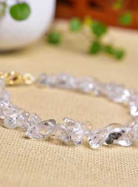 天然白水晶手链女随型不规则原石手串净化消磁水晶送朋友礼物闺蜜