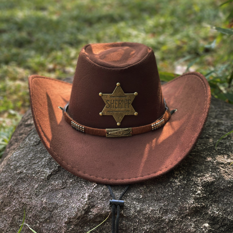 纯色西部牛仔帽子男女户外旅游防晒遮阳登山帽藏族毛呢帽休闲百搭,淘宝优惠券,粉丝福利购,淘宝优惠卷