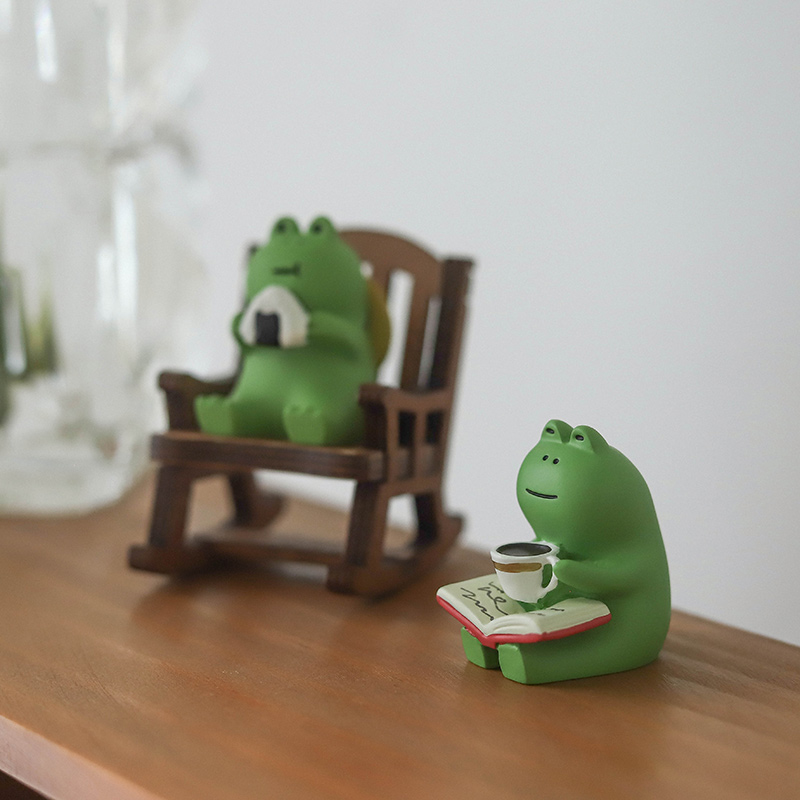 摇椅青蛙桌面摆件可爱治愈小玩具创意生日礼物车载办公室工位-图2