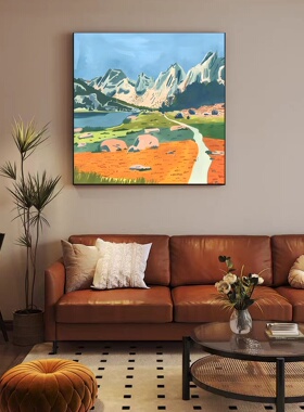 现代画风格风景餐厅客厅入户玄关装饰画沙发背景墙卧室挂画方形