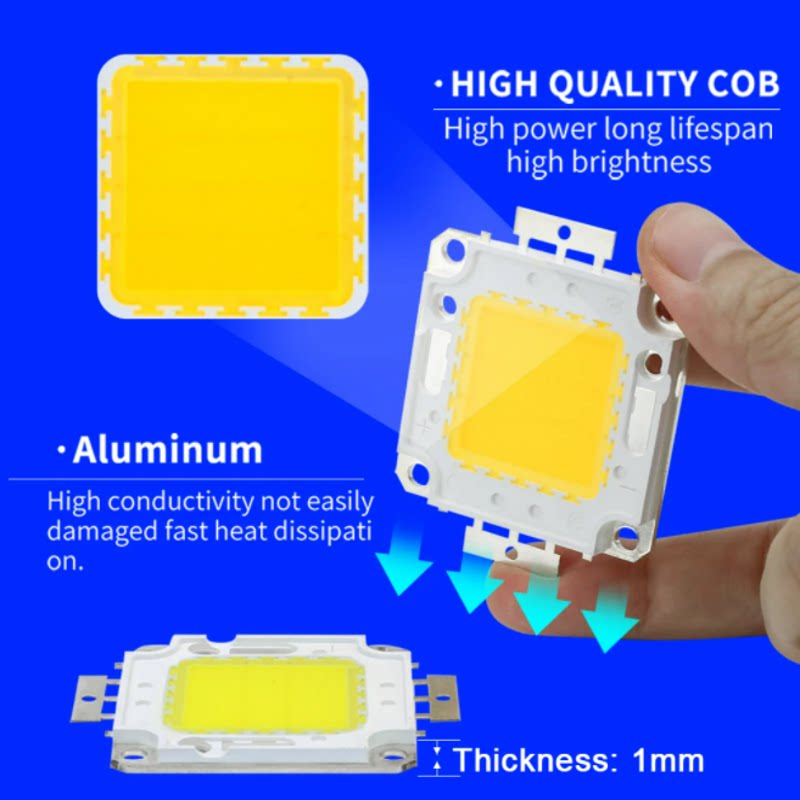led灯珠50W瓦光源芯片普瑞100W80W30W70W60W大功率集成晶元投光灯_虎窝淘