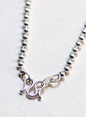 纯银银复古韩国饰品圆珠链