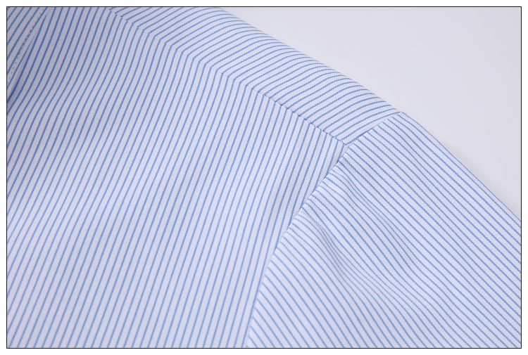 男女蓝白竖条纹长袖衬衫移动银行方领职业正装大码免烫OL工装衬衣