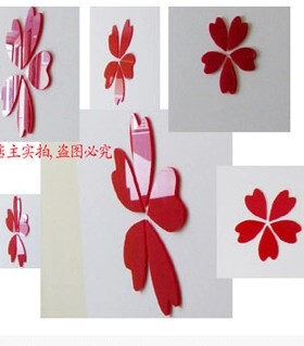 diy爱心花瓣亚克力水晶立体墙贴
