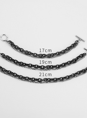 钛钢双层手链男潮单身个性简约复古网红ins小众设计学生手饰