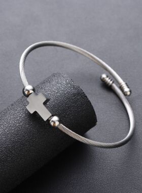 十字架手链男小众高级感可调节ins简约配饰时尚潮流手链饰品