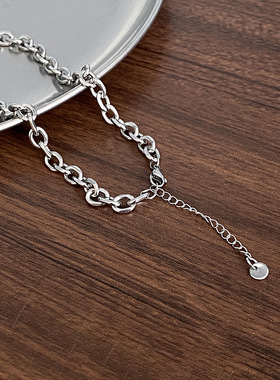 十字架项链男黑白拼接串珠高级感简约小众配饰女嘻哈百搭新款饰品