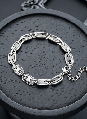 古巴手链男欧美潮流街头首饰高级感百搭不锈钢链条女手饰品