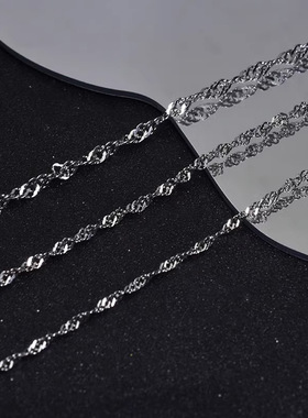 钛钢水波链男百搭嘻哈小众设计感锁骨链个性简约气质配饰工厂