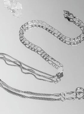 时尚新款潮轻奢小众拼接项链男女嘻哈锁骨链牌高级感百搭情侣配饰