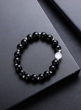 猫眼石手串男轻奢小众高级感个性设计嘻哈百搭配饰女夏季简约饰品